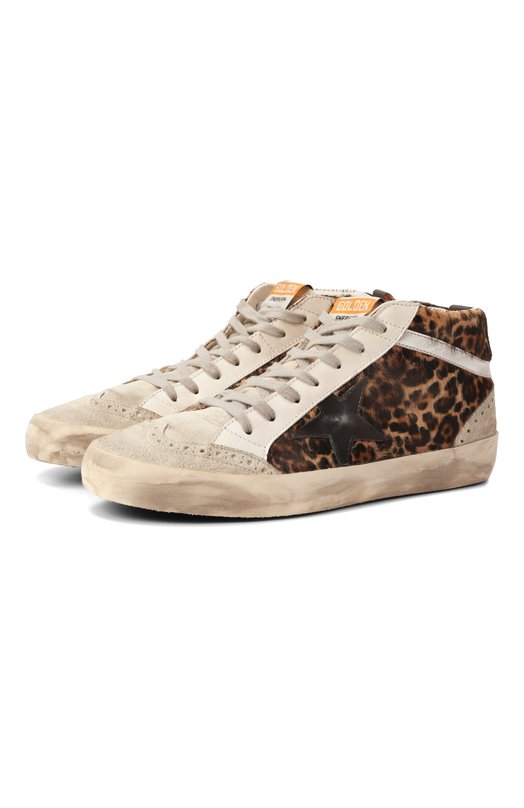 Кожаные кеды Mid Star Golden Goose Deluxe Brand GWF00122.F003766 Леопардовый GWF00122.F003766