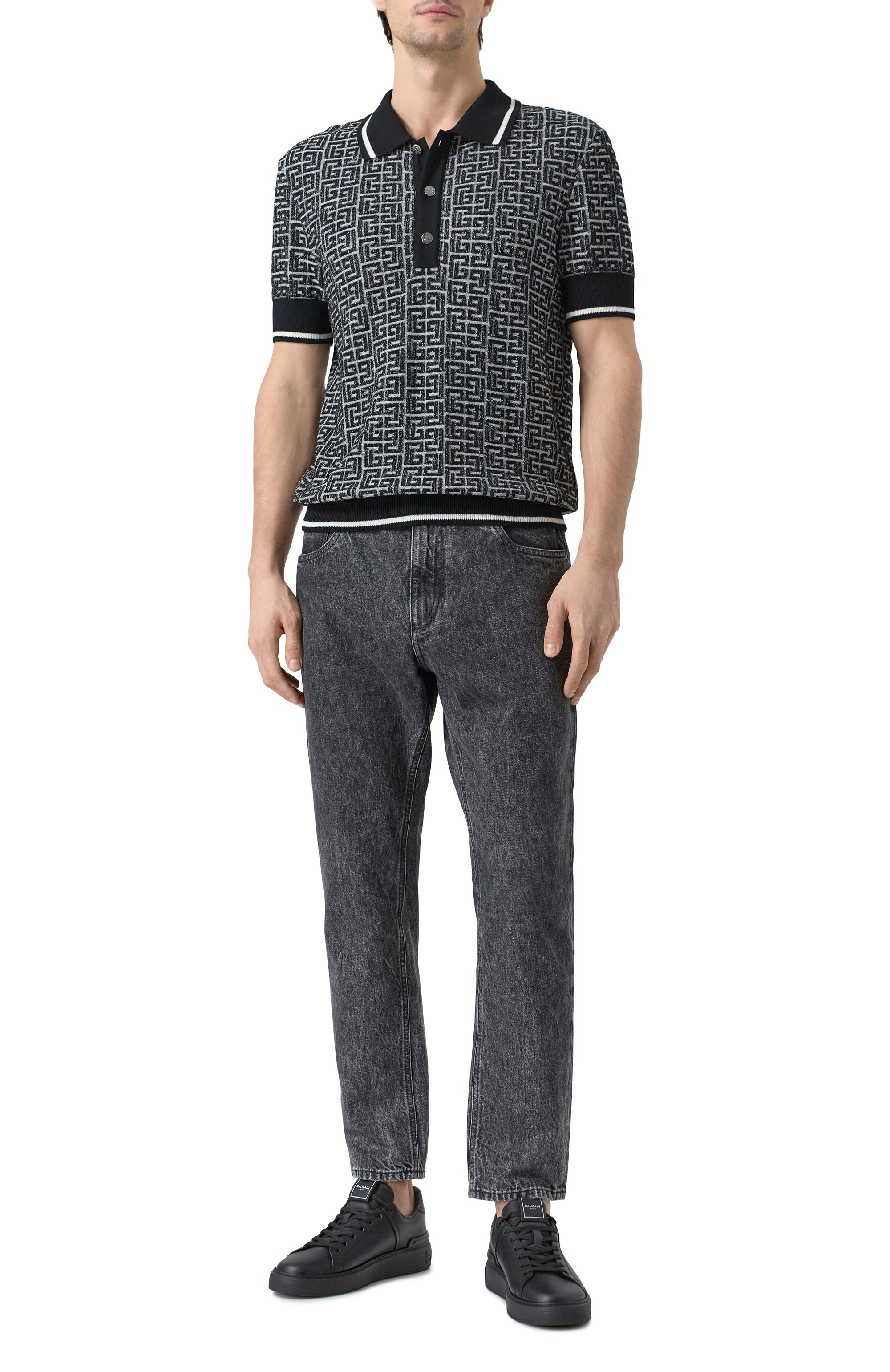 Кожаные кеды b-court BALMAIN, арт. DM1VI288/LVTR, фото 2