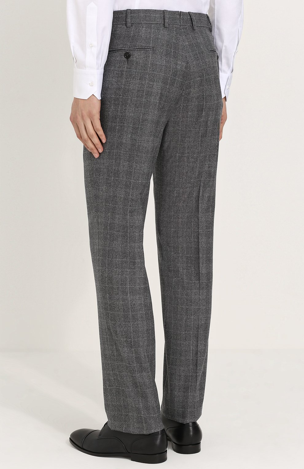 Шерстяной костюм в клетку с пиджаком на двух пуговицах GIORGIO ARMANI, арт. ZSVI5R/ZS138, фото 5