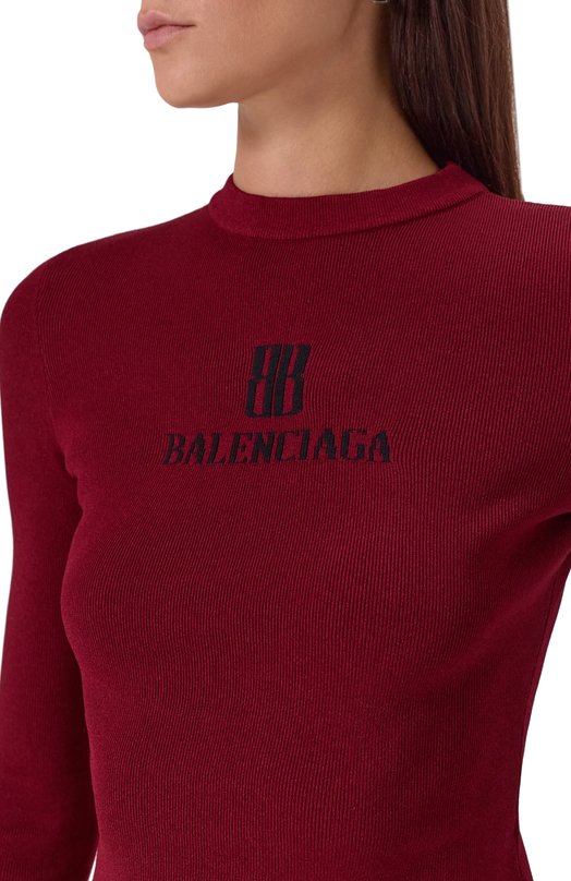 Пуловер из вискозы Balenciaga 835494/T5231 Бордовый  835494/T5231 Фото 5