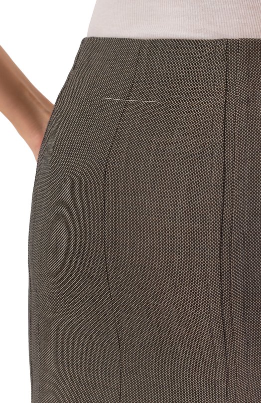 Шерстяная юбка MM6 S62ME0017/M35636 Серый  S62ME0017/M35636 Фото 5