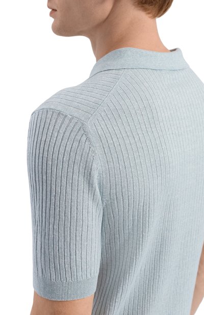 Поло изо льна и хлопка GRAN SASSO голубого цвета по цене 31250 руб., арт. 57118/18641, фото 5 Поло изо льна и хлопка GRAN SASSO, арт. 57118/18641, фото 5