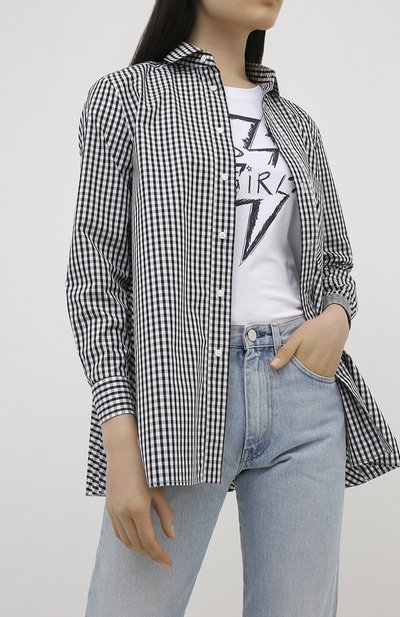 Хлопковая рубашка REDVALENTINO черно-белого цвета по цене 48500 руб., арт. UR3ABE20/55Y, фото 3 Хлопковая рубашка REDVALENTINO, арт. UR3ABE20/55Y, фото 3