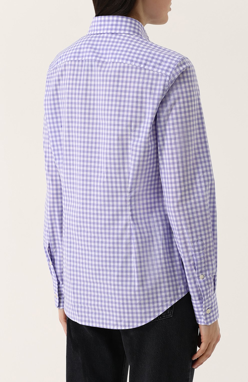 Приталенная хлопковая блуза в клетку POLO RALPH LAUREN, арт. 211684075, фото 4