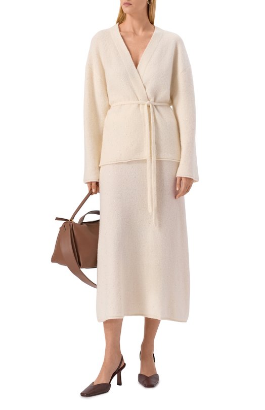 Кардиган из кашемира и хлопка Addicted AD2517 Кремовый  AD2517 Фото 2