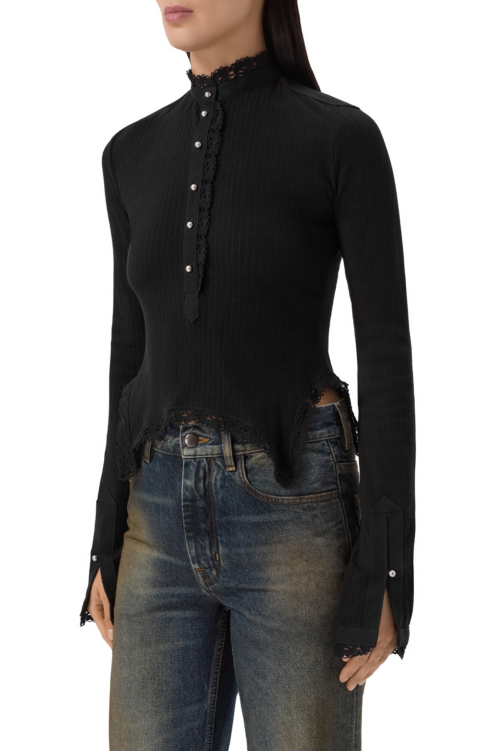 Хлопковый топ ANN DEMEULEMEESTER черного цвета по цене 84550 руб., арт. B0014521/FA766, фото 3 Хлопковый топ ANN DEMEULEMEESTER, арт. B0014521/FA766, фото 3
