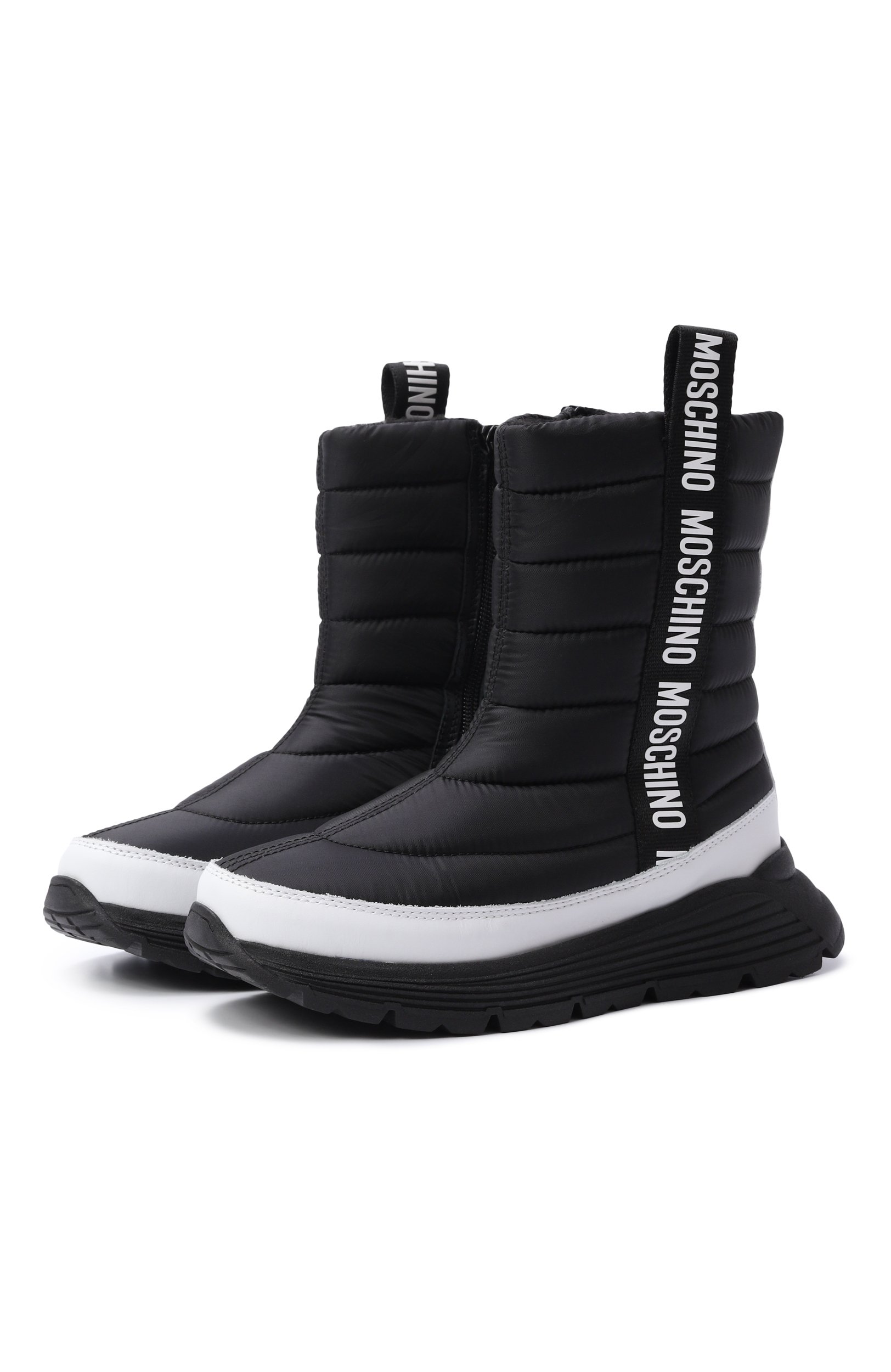 Утепленные сапоги MOSCHINO черного цвета по цене 32750 руб., арт. 84186/VAR2_001, фото 1 Утепленные сапоги MOSCHINO, арт. 84186/VAR2_001, фото 1