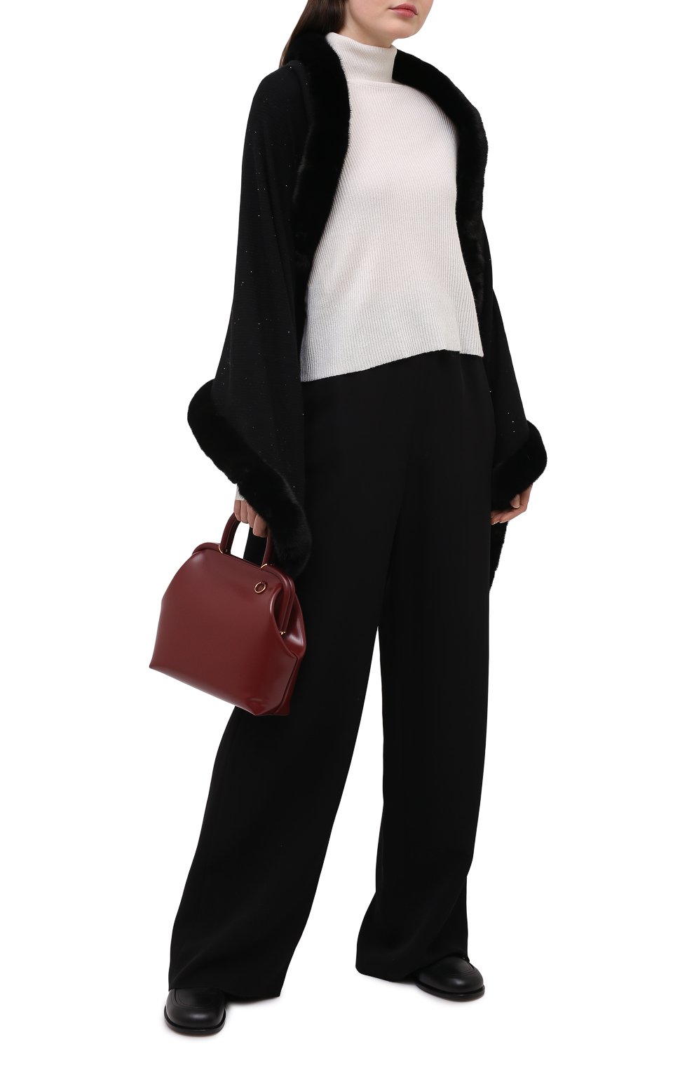 Кашемировая накидка LORO PIANA черного цвета по цене 1300000 руб., арт. FAL4632, фото 2 Кашемировая накидка LORO PIANA, арт. FAL4632, фото 2