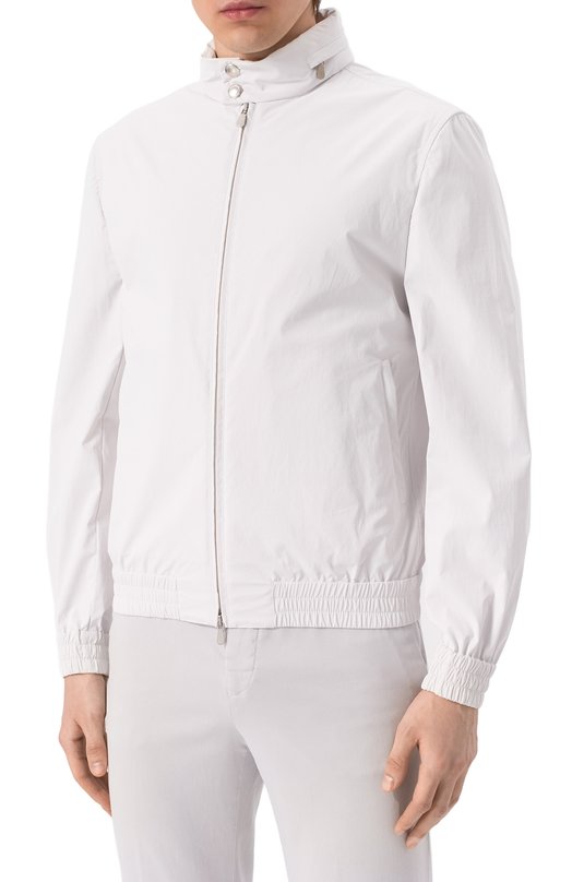 Хлопковый бомбер Brunello Cucinelli MR4566525 Белый  MR4566525 Фото 3