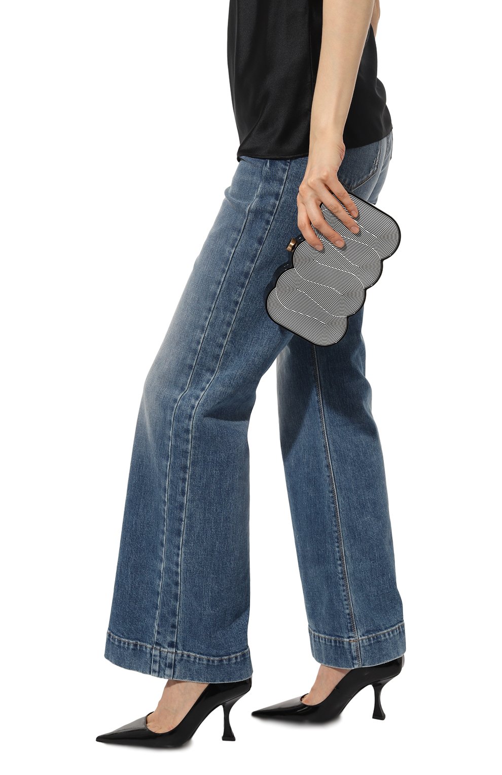 Клатч pippa CULT GAIA черно-белого цвета по цене 48800 руб., арт. CL2459PS, фото 2 Клатч pippa CULT GAIA, арт. CL2459PS, фото 2