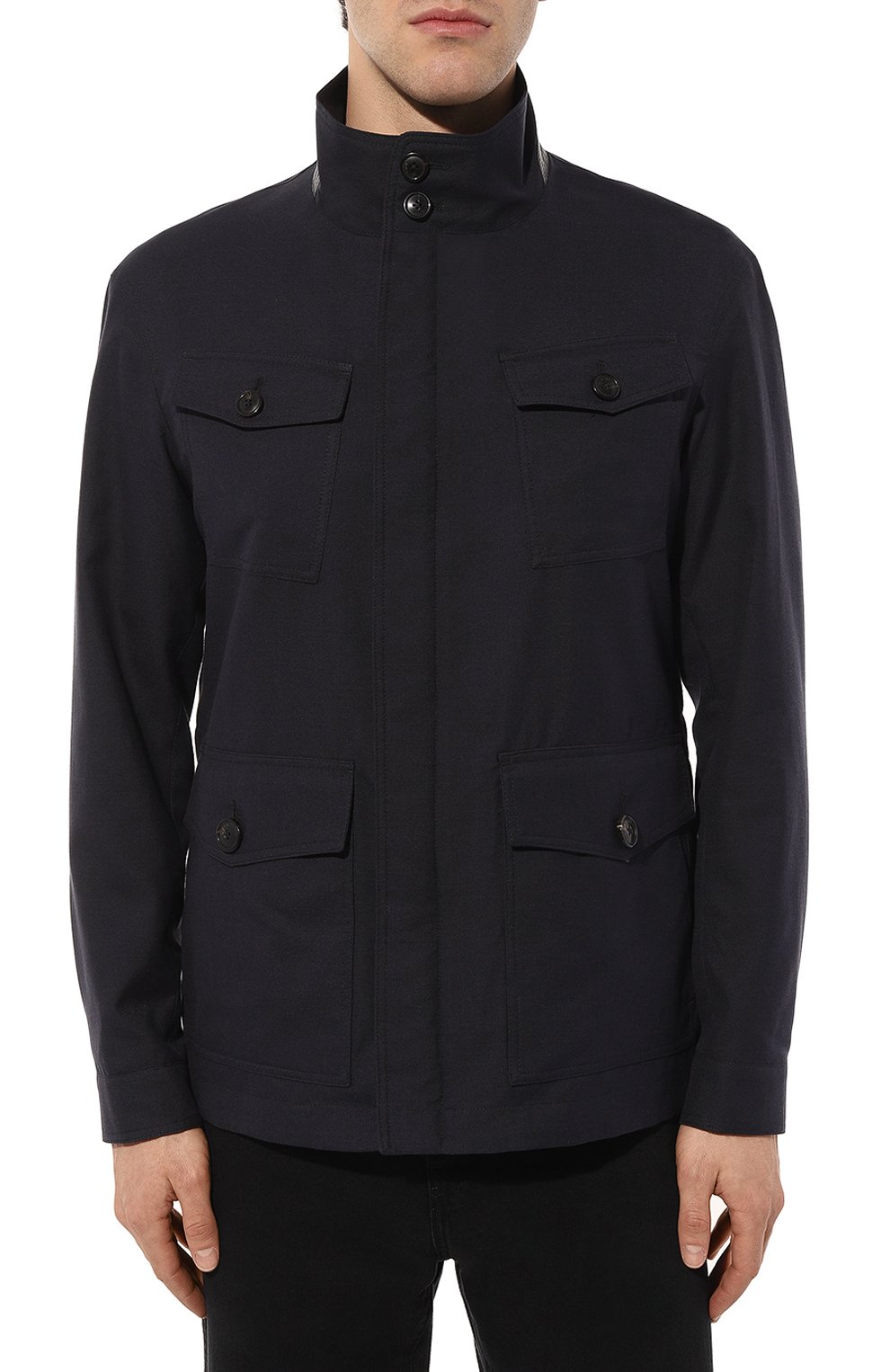 Куртка из хлопка и кашемира CORTIGIANI темно-синего цвета по цене 261500 руб., арт. 7CG618, фото 3 Куртка из хлопка и кашемира CORTIGIANI, арт. 7CG618, фото 3