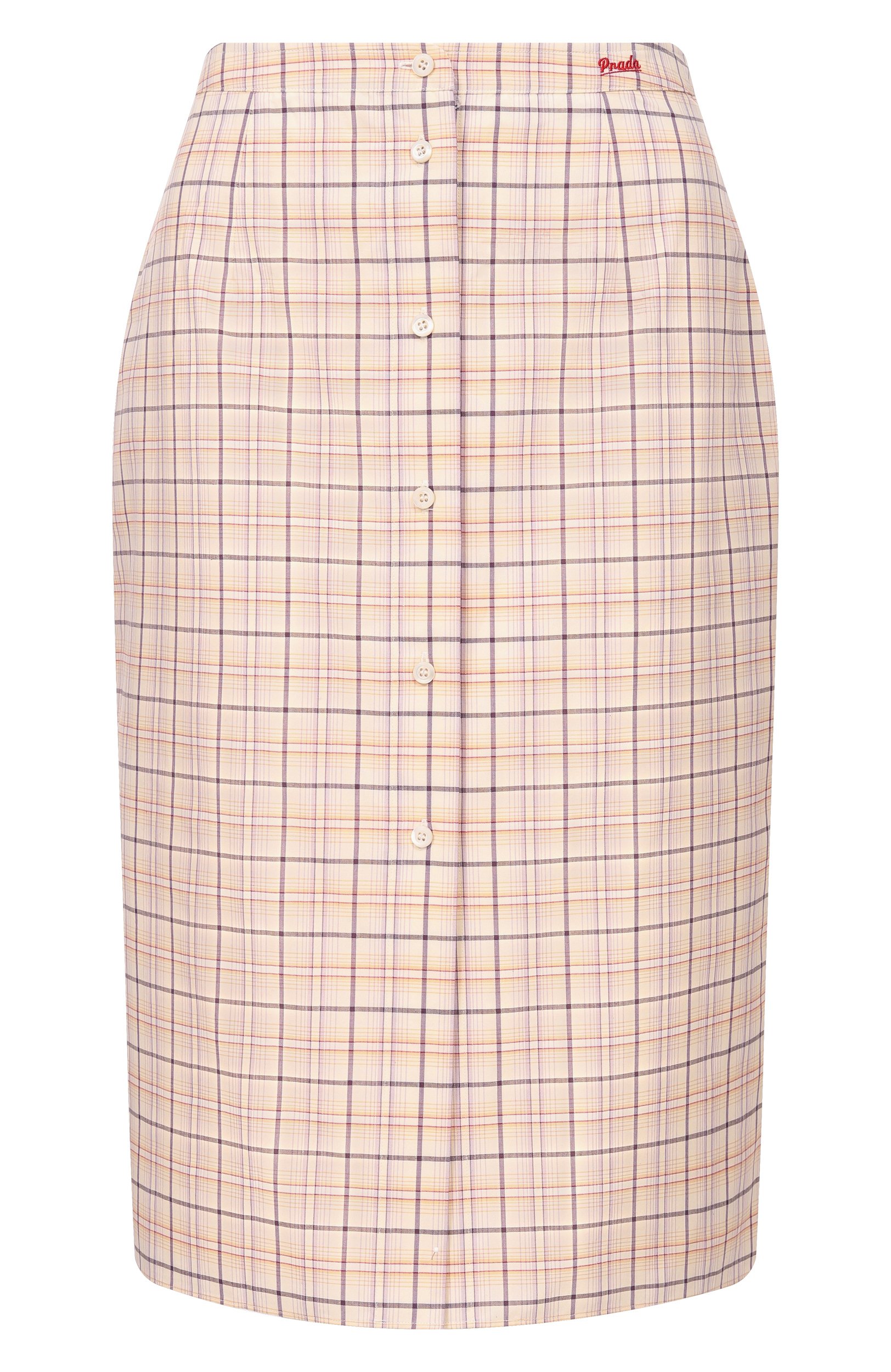 Хлопковая юбка PRADA бежевого цвета по цене 217000 руб., арт. P122IRS000/171C, фото 1 Хлопковая юбка PRADA, арт. P122IRS000/171C, фото 1