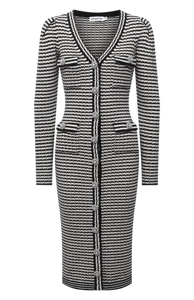 Платье из хлопка и шерсти SELF-PORTRAIT, арт. PF21-947, фото 1