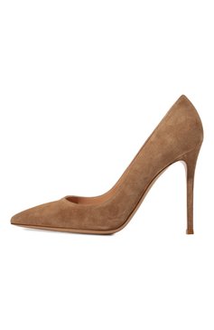 Женские замшевые туфли gianvito 105 GIANVITO ROSSI бежев�ого цвета, арт. G28470.15RIC.CAMCAML | Фото 4 (Материал внутренний: Натуральная кожа; Подошва: Плоская; Статус проверки: Проверена категория; Материал внешний: Замша, Натуральная кожа; Каблук высота: Высокий; Каблук тип: Шпилька; Материал сплава: Проставлено; Драгоценные камни: Проставлено; Автоматизация Diginetica: Не назначено)