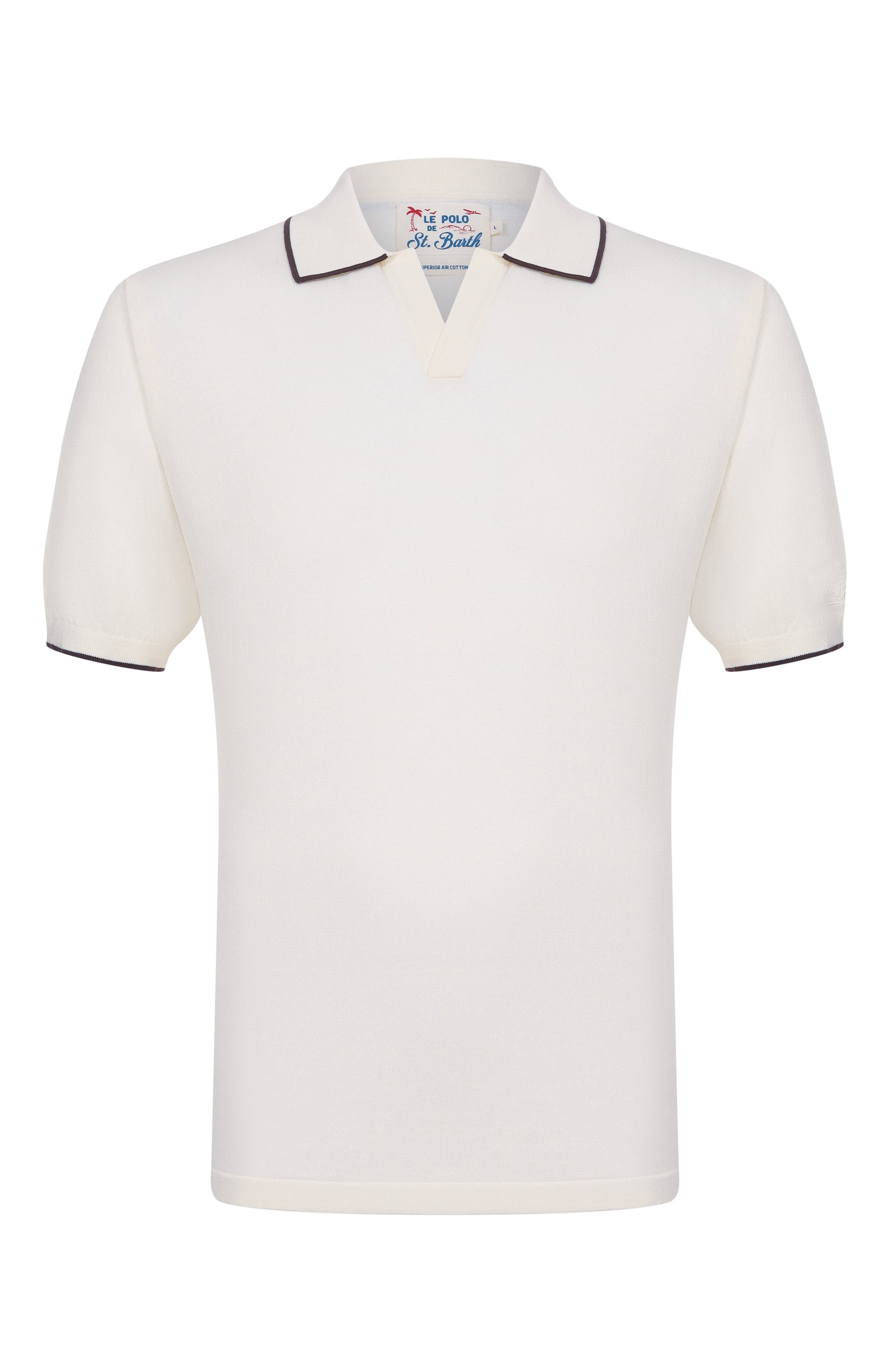 Хлопковое поло MC2 SAINT BARTH кремового цвета по цене 17650 руб., арт. SL00014-00095L/SL0AN C0NTRAST C0TT0N, фото 1 Хлопковое поло MC2 SAINT BARTH, арт. SL00014-00095L/SL0AN C0NTRAST C0TT0N, фото 1