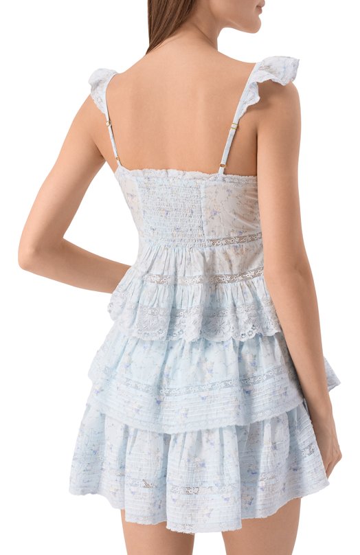 Хлопковый топ Love Shack Fancy T1463-3017 Голубой  T1463-3017 Фото 4