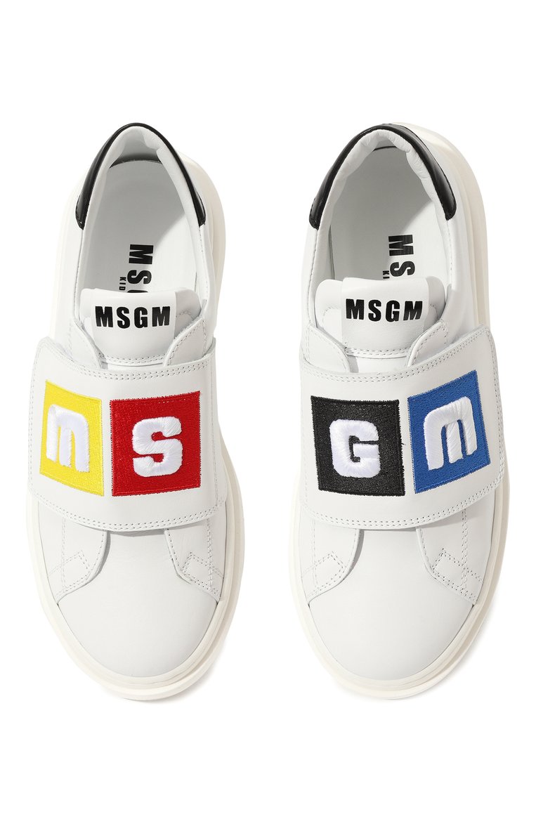 Детские кожаные кеды MSGM KIDS белого цвета, арт. 76230/36-40 | Фото 4 (Материал внутренний: Натуральная кожа; Нос: Не проставлено; Материал внешний: Натуральная кожа; Автоматизация состава: Проставлено)
