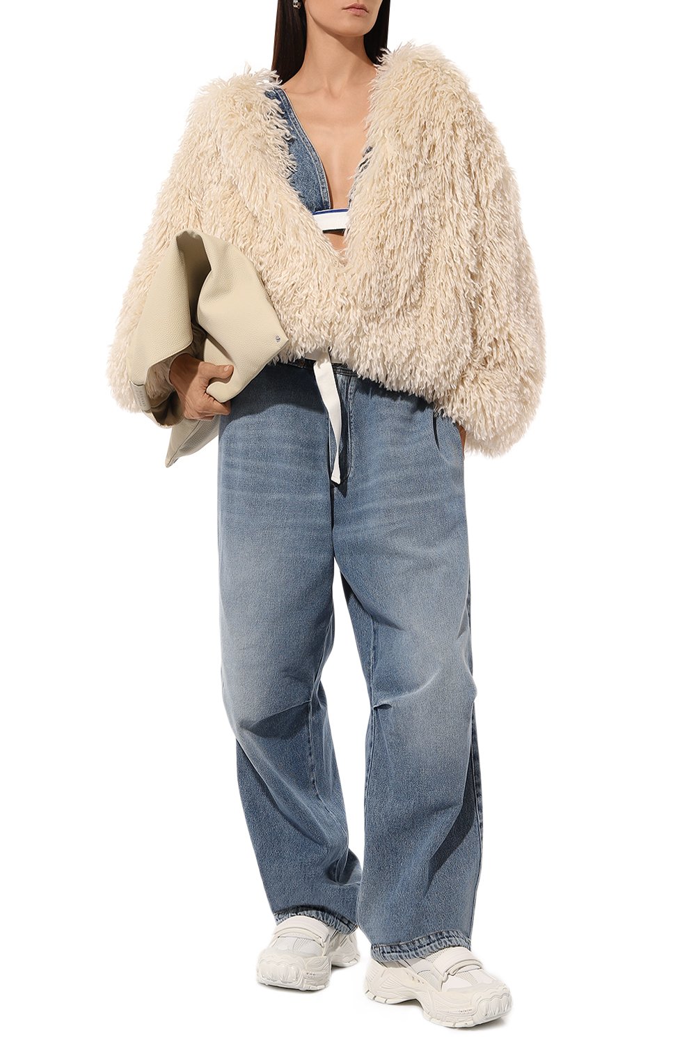 Шуба MSGM кремового цвета по цене 67600 руб., арт. 3741MDH22/247531, фото 2 Шуба MSGM, арт. 3741MDH22/247531, фото 2