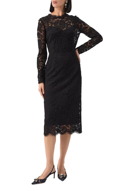 Платье из вискозы и хлопка DOLCE & GABBANA, арт. F6M0DT/GDCLZ, фото 2