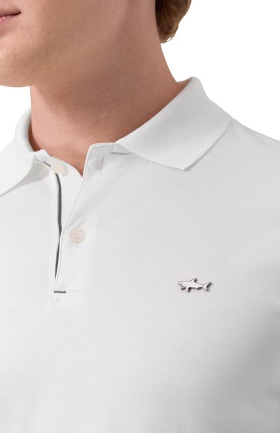 Хлопковое поло PAUL&SHARK белого цвета по цене 45600 руб., арт. 15311727/3XL-6XL, фото 5 Хлопковое поло PAUL&SHARK, арт. 15311727/3XL-6XL, фото 5