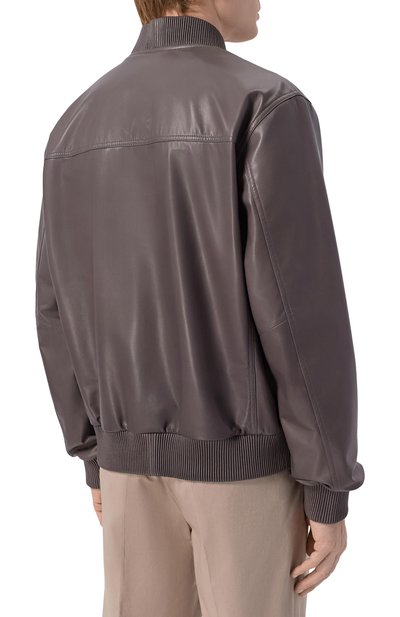 Кожаный бомбер MVST, арт. M25.1PM.0009/BIG SIZE/CREAM NAPA, фото 4