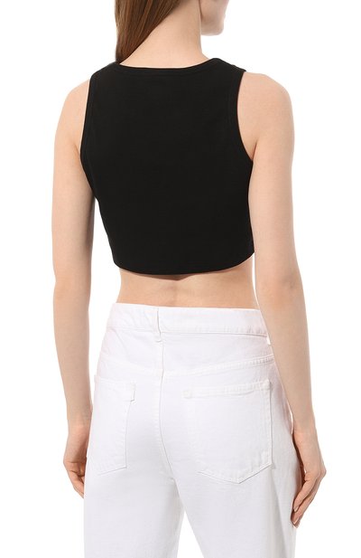 Хлопковая майка MSGM черного цвета по цене 14100 руб., арт. 3441MDT67/237120, фото 4 Хлопковая майка MSGM, арт. 3441MDT67/237120, фото 4