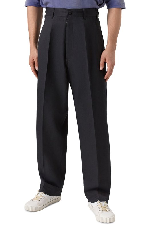 Брюки из шерсти и льна Maison Margiela S50KA0678/M35287 Чёрный  S50KA0678/M35287 Фото 3