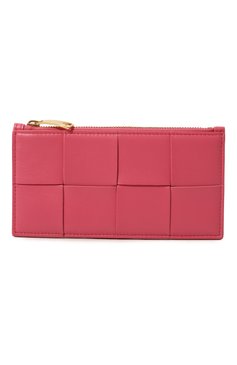 Женский кожаный футляр для кредитных карт BOTTEGA VENETA розового цвета, арт. 708593/VCQC4 | Фото 1 (Материал сплава: Проставлено; Материал: Натуральная кожа; Нос: Не проставлено)