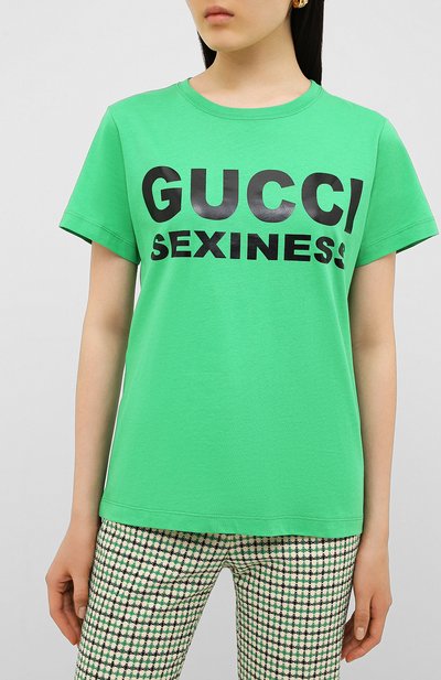 Хлопковая футболка GUCCI, арт. 623608/XJCLE, фото 3