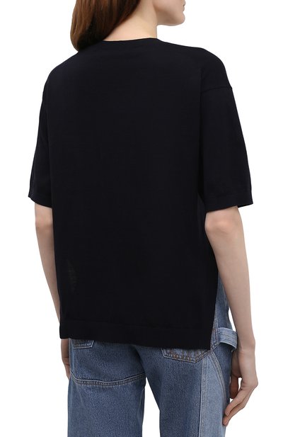 Хлопковая футболка THEORY темно-синего цвета по цене 19950 руб., арт. L0214713, фото 4 Хлопковая футболка THEORY, арт. L0214713, фото 4