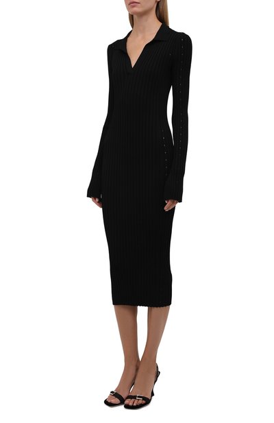 Платье из вискозы HELMUT LANG черного цвета по цене 33450 руб., арт. L04HW724, фото 3 Платье из вискозы HELMUT LANG, арт. L04HW724, фото 3