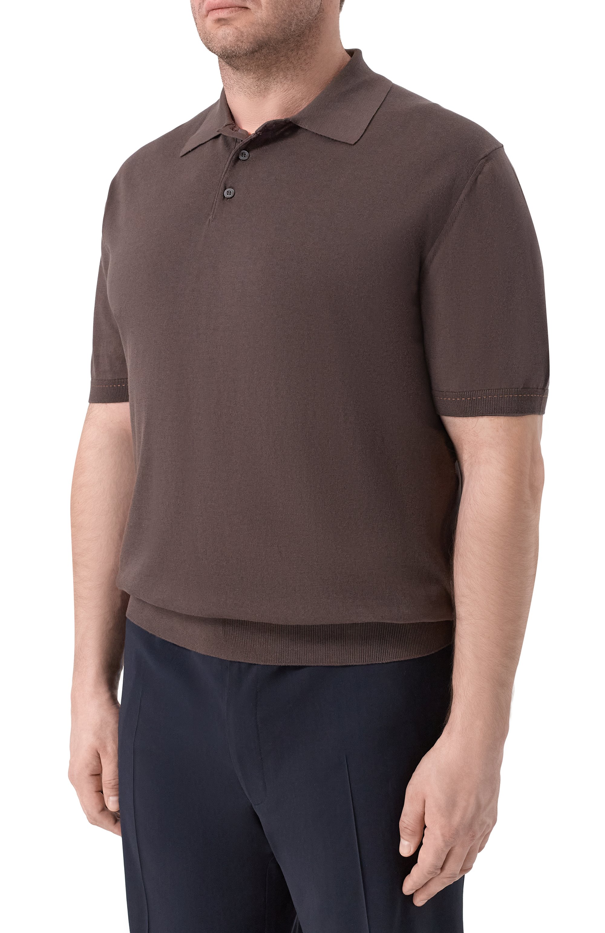 Поло из хлопка и  шелка CANALI, арт. C0127B/MK02479, фото 3