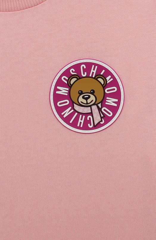 Хлопковая футболка Moschino Розовый, фото 3