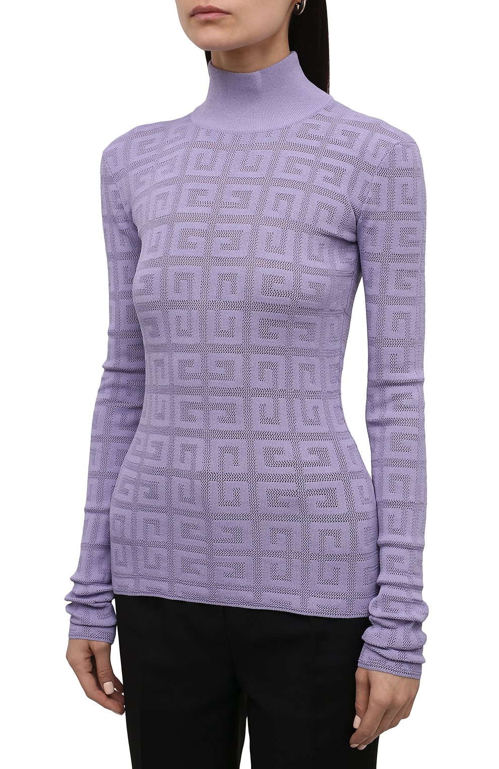 Водолазка из вискозы GIVENCHY сиреневого цвета по цене 94700 руб., арт. BW90DK4ZAQ, фото 3 Водолазка из вискозы GIVENCHY, арт. BW90DK4ZAQ, фото 3
