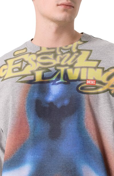 Хлопковый лонгслив DIESEL, арт. A20423/0PLAT, фото 5