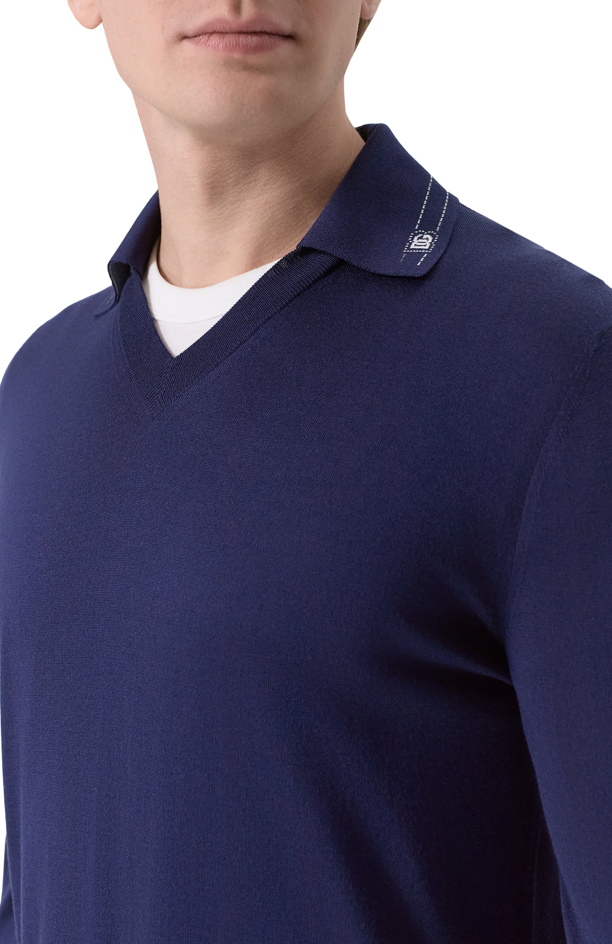 Шелковое поло DOLCE & GABBANA темно-синего цвета по цене 199500 руб., арт. GXZBAT/JBS0I, фото 5 Шелковое поло DOLCE & GABBANA, арт. GXZBAT/JBS0I, фото 5