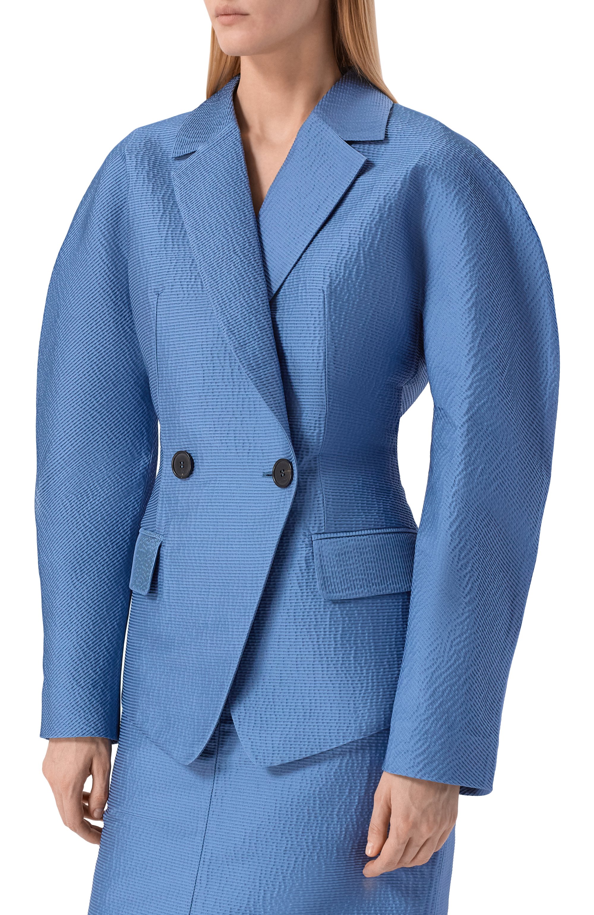 Жакет LANVIN голубого цвета по цене 374500 руб., арт. RW-JA0059-6256-E26, фото 3 Жакет LANVIN, арт. RW-JA0059-6256-E26, фото 3