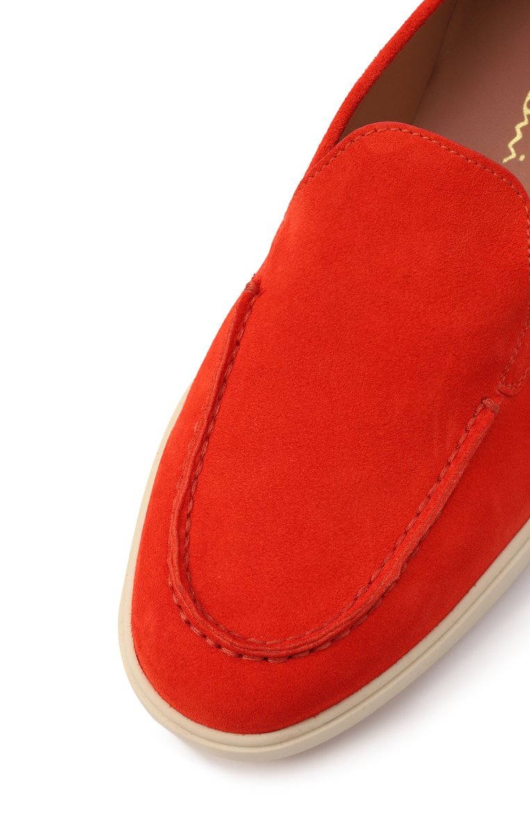Женские замшевые лоферы SANTONI красного цвета, арт. WUYG58856TISNPYL | Фото 7 (Каблук высота: Низкий; Материал внешний: Натуральная кожа, Замша; Материал сплава: Проставлено; Подошва: Платформа; Драгоценные камни: Проставлено; Материал внутренний: Натуральная кожа)
