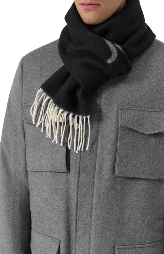 Шарф из кашемира и шерсти Kiton USCIACK0201F06 Чёрный  USCIACK0201F06 Фото 2