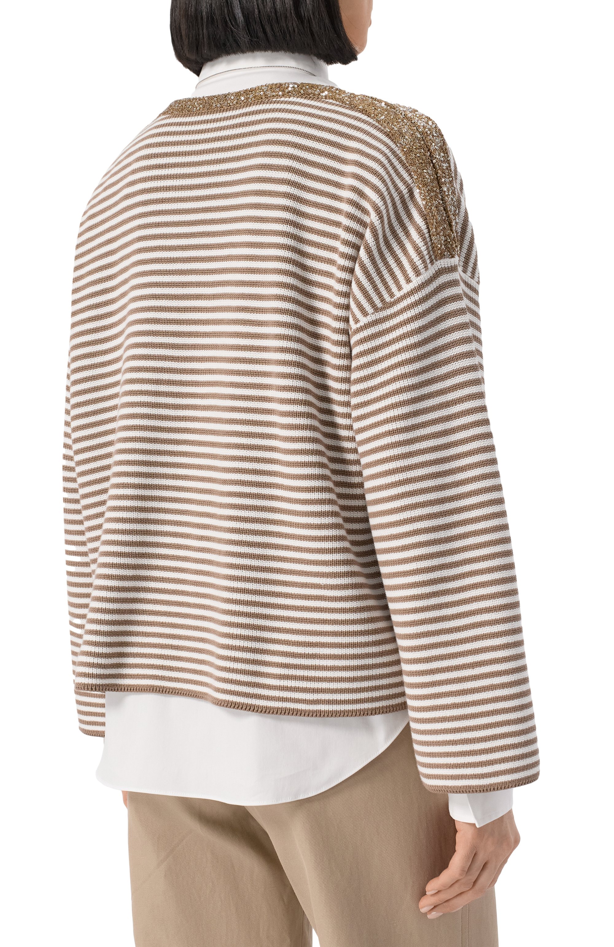 Хлопковый пуловер BRUNELLO CUCINELLI, арт. M19253608, фото 4