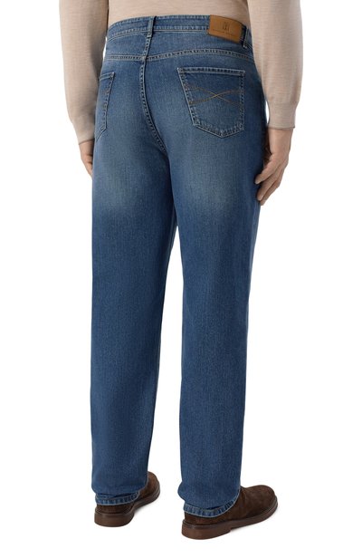 Джинсы traditional fit BRUNELLO CUCINELLI синего цвета по цене 86400 руб., арт. M283PB321W, фото 4 Джинсы traditional fit BRUNELLO CUCINELLI, арт. M283PB321W, фото 4