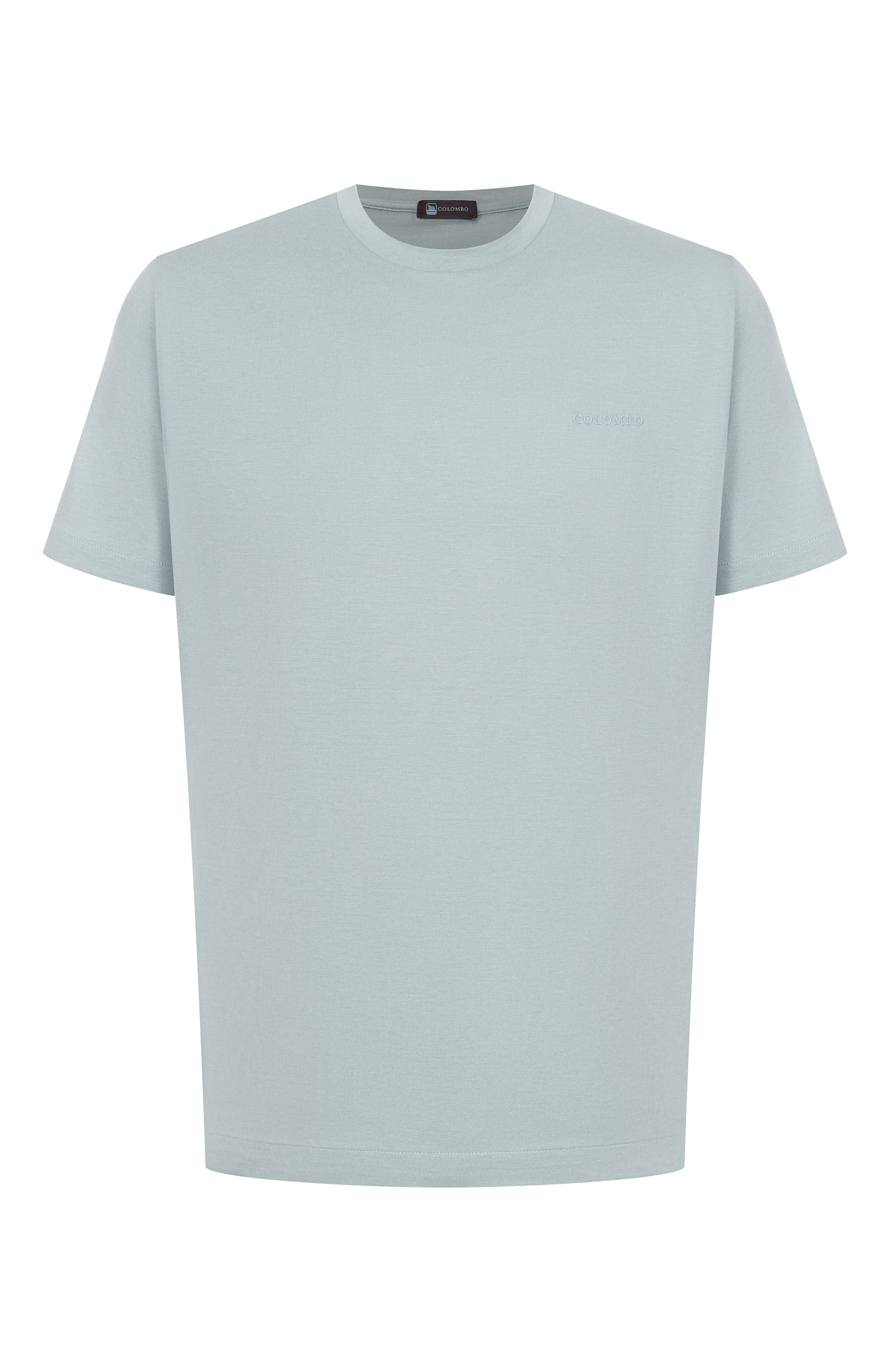 Футболка из шелка и хлопка COLOMBO бирюзового цвета по цене 75900 руб., арт. TS00404/M0146-J0, фото 1 Футболка из шелка и хлопка COLOMBO, арт. TS00404/M0146-J0, фото 1