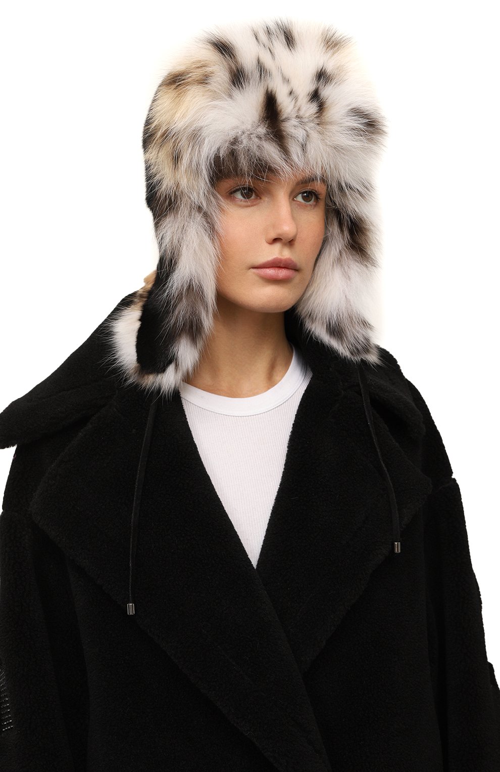 Меховая шапка-ушанка из рыси и норки VICTORIA KUSENKOVA разноцветного цвета по цене 336600 руб., арт. 092806054094, фото 2 Меховая шапка-ушанка из рыси и норки VICTORIA KUSENKOVA, арт. 092806054094, фото 2