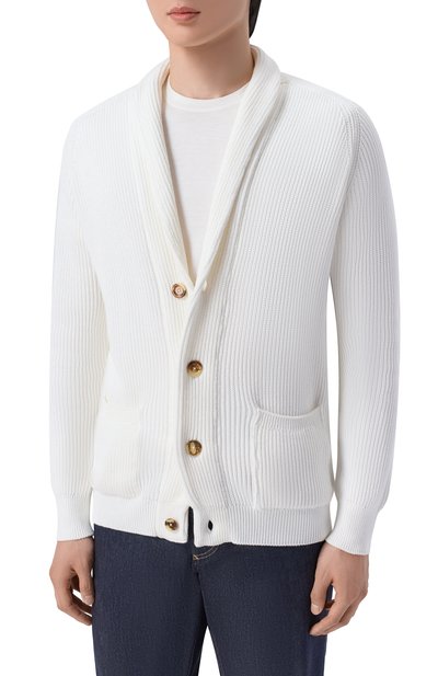 Хлопковый кардиган ANDREA CAMPAGNA белого цвета по цене 62350 руб., арт. M5426-8074, фото 3 Хлопковый кардиган ANDREA CAMPAGNA, арт. M5426-8074, фото 3
