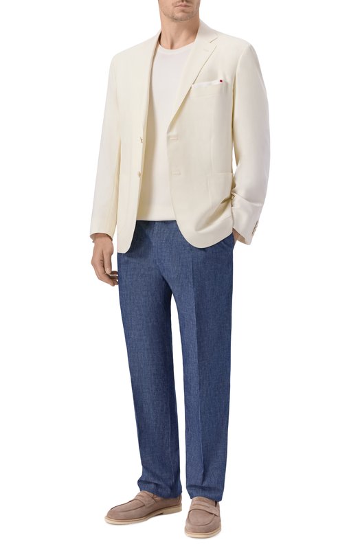 Шерстяной пиджак Kiton UG81K0614G Кремовый  UG81K0614G Фото 2