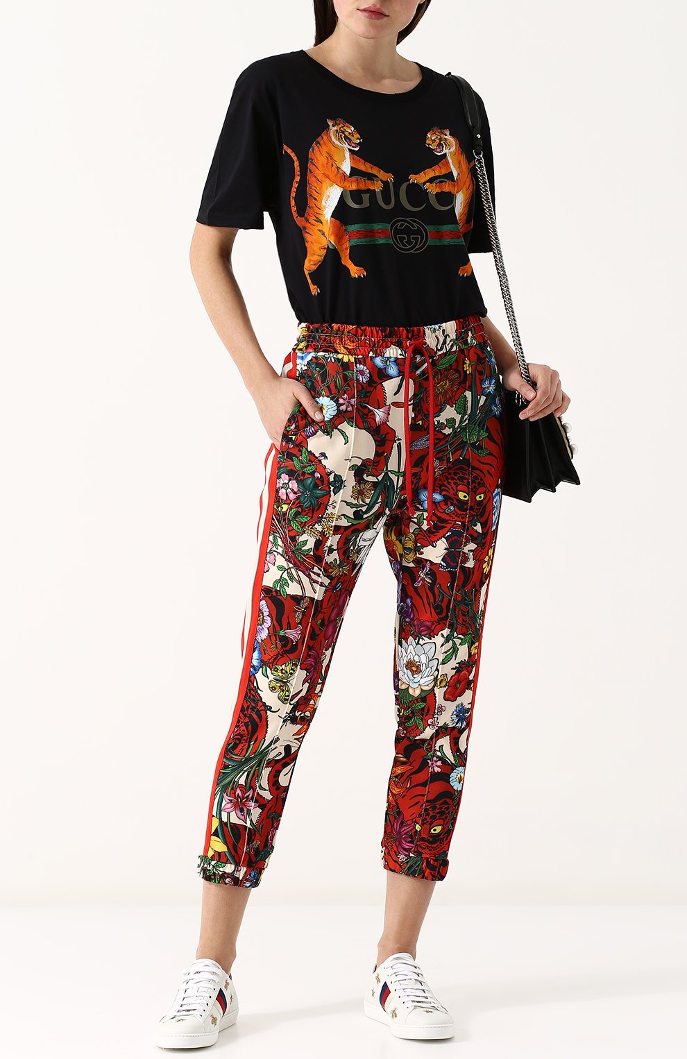 Укороченные брюки с принтом и эластичным поясом GUCCI, арт. 489720/X9N76, фото 2