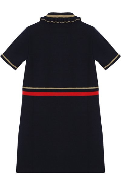 Шерстяное мини-платье с оборками и металлизированной отделкой GUCCI, арт. 478566/X9B21, фото 2