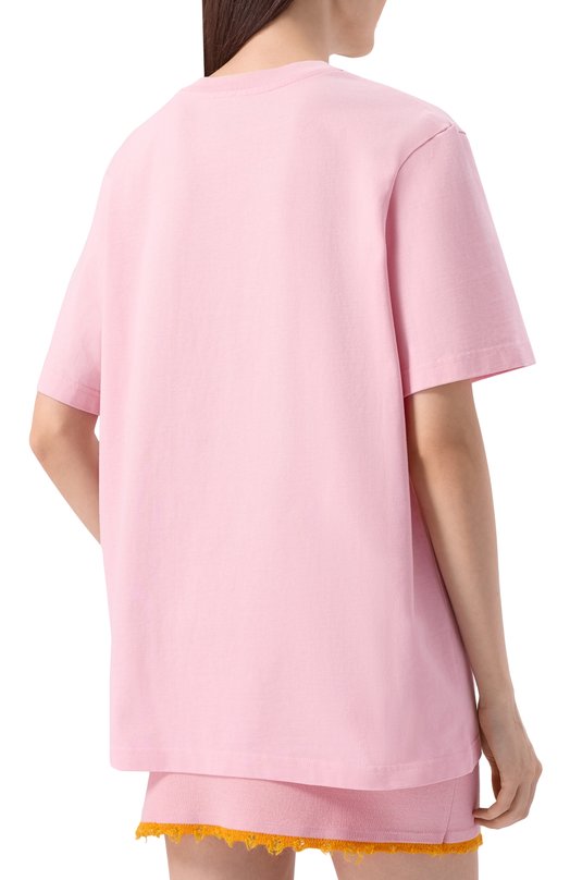 Хлопковая футболка Casablanca M-SP26-JTS-001-03 Розовый  M-SP26-JTS-001-03 Фото 4