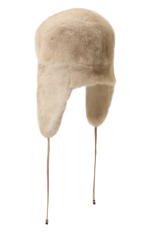 Меховая шапка-ушанка из норки VICTORIA KUSENKOVA 099600012094 Бежевый  099600012094 Фото 3