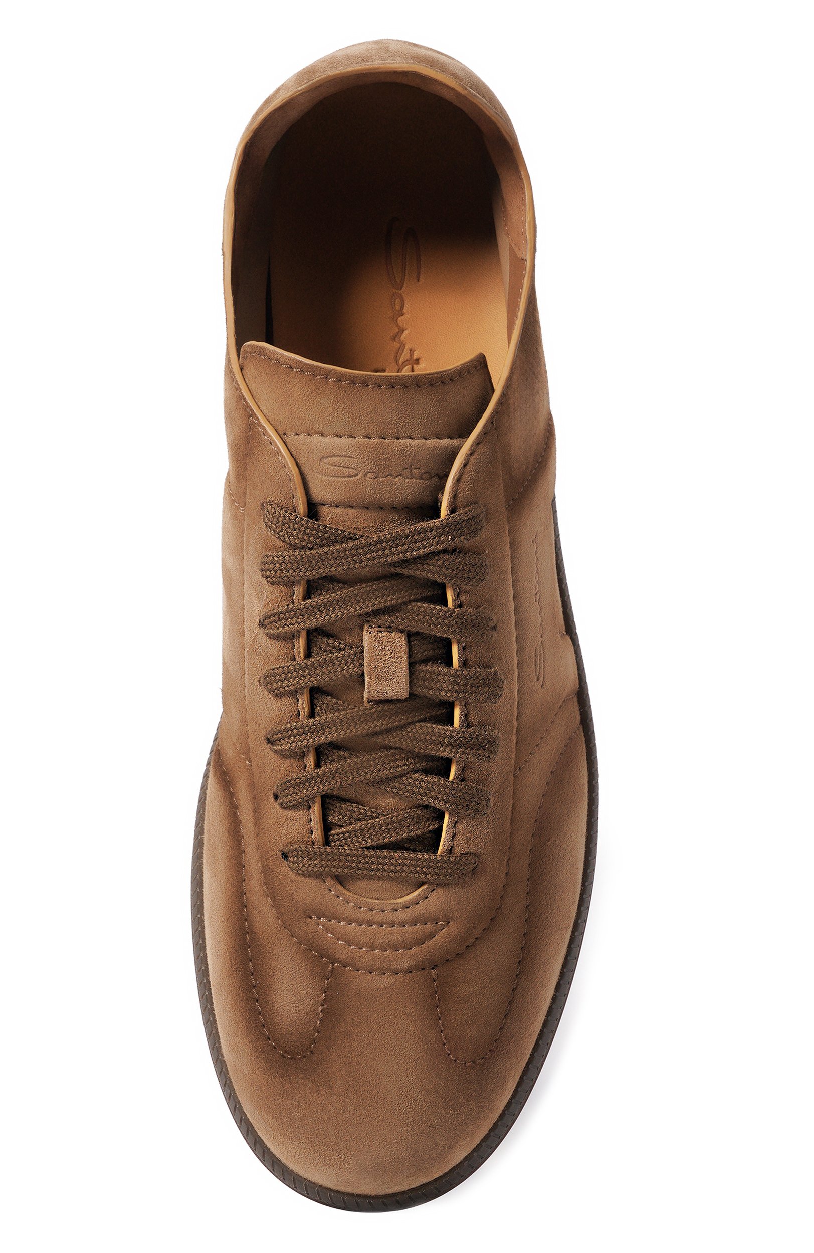 Замшевые кеды SANTONI коричневого цвета по цене 87950 руб., арт. MBPG22072DKTTSE2, фото 5 Замшевые кеды SANTONI, арт. MBPG22072DKTTSE2, фото 5